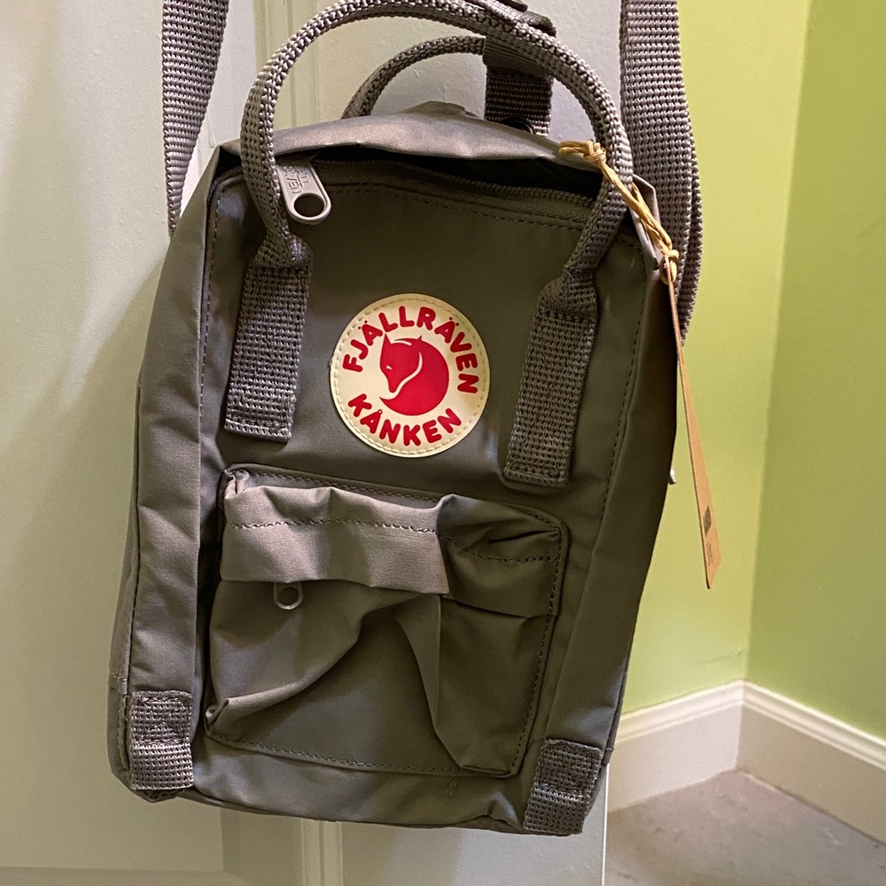 Fjallraven crossbody- “Kånken Mini Backpack” - grey fog color. NWT